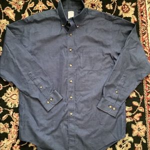 Brooks Brothers Navy & White Dress Shirt Size Medium